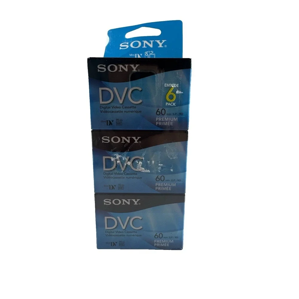 LOT OF (6) -Sony Mini DV DVC Premium Digital Video Cassette Tape 60 Minute NEW